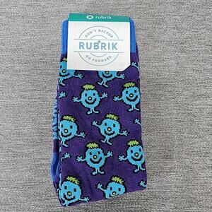 NEW Rubrik Socks One Size Go Forward Geometric Designs Purple Blue Fun